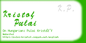 kristof pulai business card